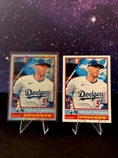 2025 Topps Heritage Chrome Silver Sparkle Refractor #206 Freddie Freeman + Base