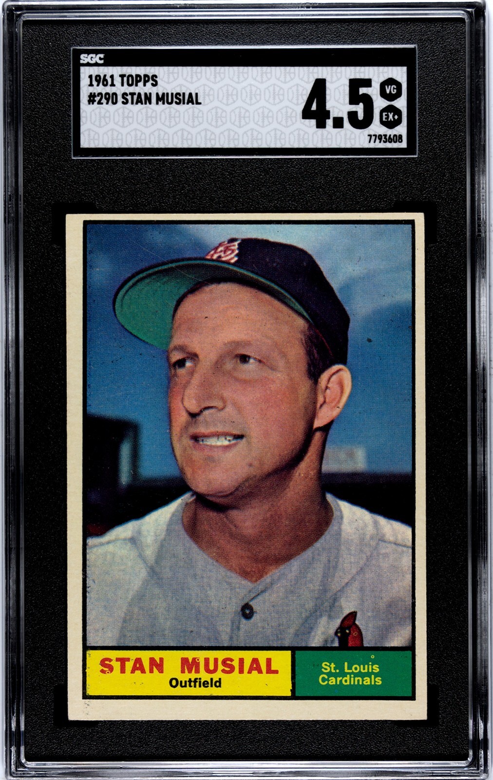 1961 Topps STAN MUSIAL Cardinals #290 SGC 4.5 VG/EX+ Condition!