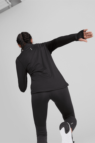 Puma Run Favourites 1/4 zip top in black, Unisex, size L - Picture 4 of 6