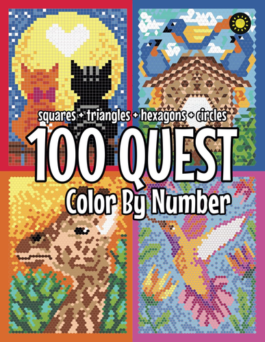 100 QUEST Color By Number: Squares + Triangles + Hexagons + Circles: color quest - 第 11/12 張圖片