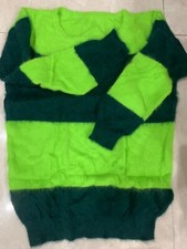 New genuine men mink cashmere stripe sweater pullovers free shipping S2434