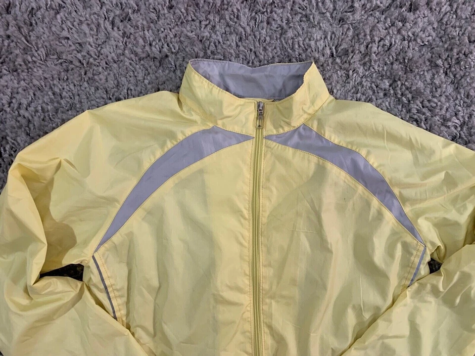 Athletec Jacket Womens Medium Yellow Fleece Windbreaker Coat Full Zip Up Ladies - Image 2 of 4