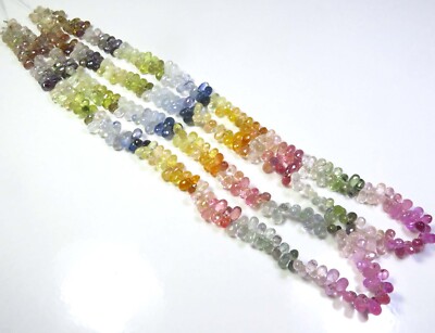 Natürlich Edelsteine Multi Saphir Tropfen Facettiert Briolette Beads 5.5-7mm 16