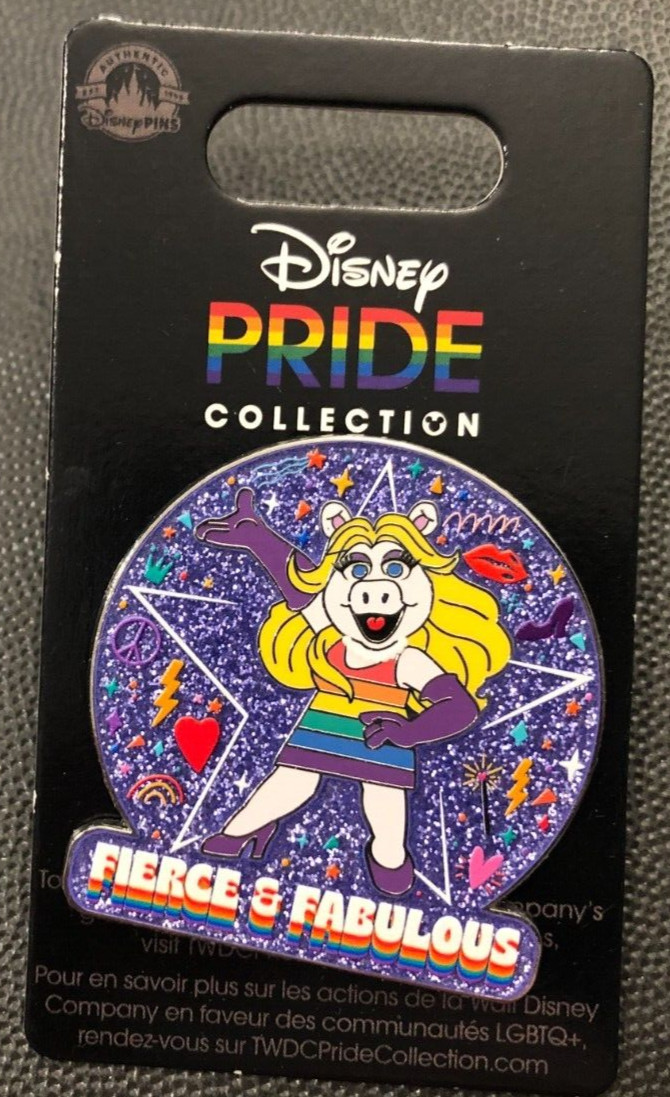 Disney pin 155728 Miss Piggy Muppets Fierce and Fabulous Pride rainbow glitter