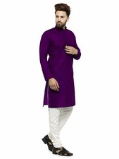 Men's Indian Cotton Shirt Long Kurta top - Indian Clothing Fashion Casual Dress