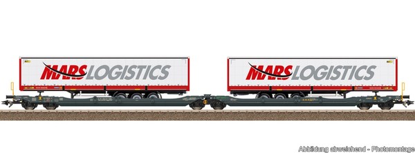 Spur H0 Trix 24472 Gelenk-Taschenwagen Sdggmrss Mars Logisticsmfd Neu Ovp-image