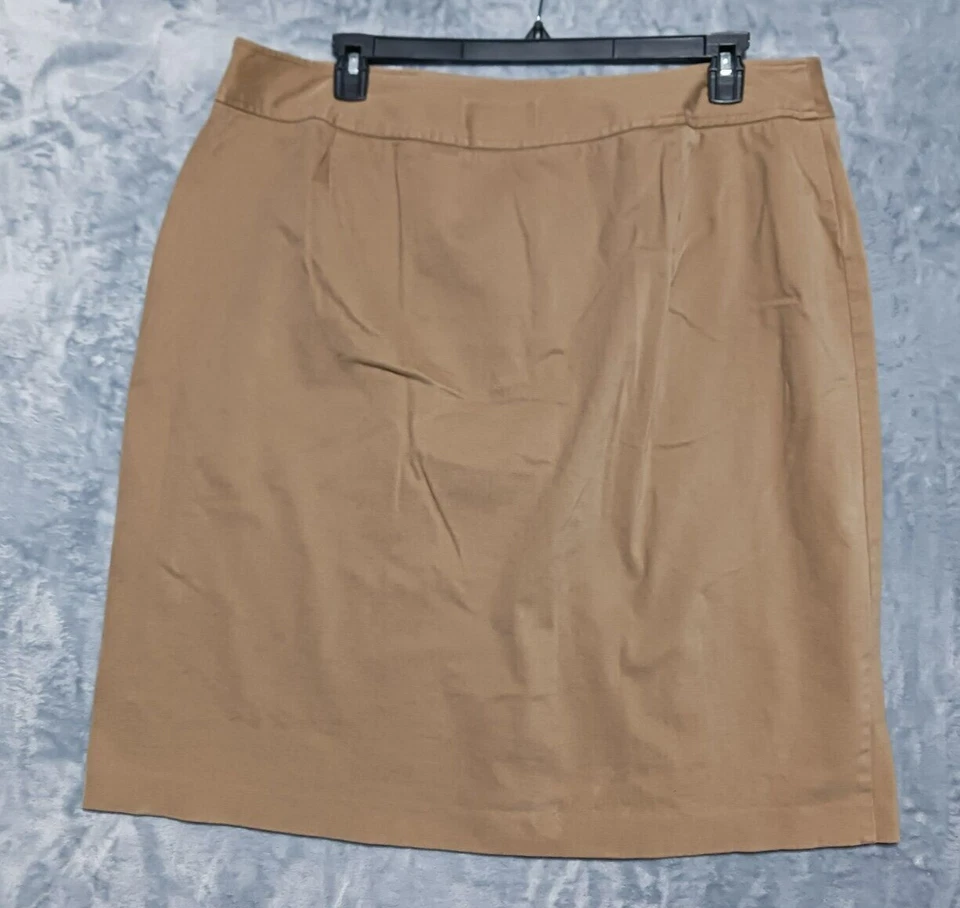 Falda Nine Company Mujer 22W Elastizada Bronceado Marrón Claro Abertura Modesta Minimalista Foto 3 de 4