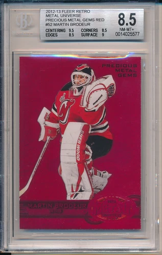 2012-13 Fleer Retro Metal Universe Martin Brodeur Precious Metal Gems Red BGS 8.