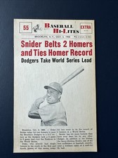 DUKE SNIDER 1960 Nu-Card Baseball Hi-Lites #2 SNIDER BELTS 2 HOMERS TIES RECORD