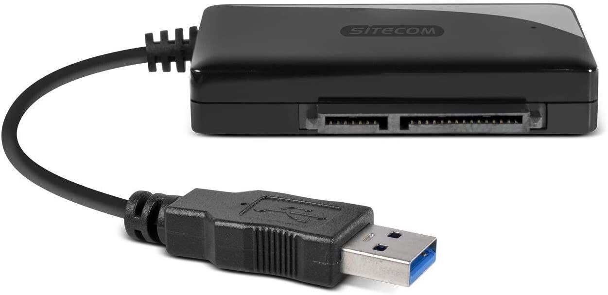 Sitecom CN-333 Adattatore da USB 3.0 a SATA e Alimentatore, Nero
