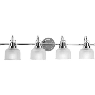 Archie  35-1/2 in. 4-Light Polished Chrome Clear Glass Vanity Light by Progress