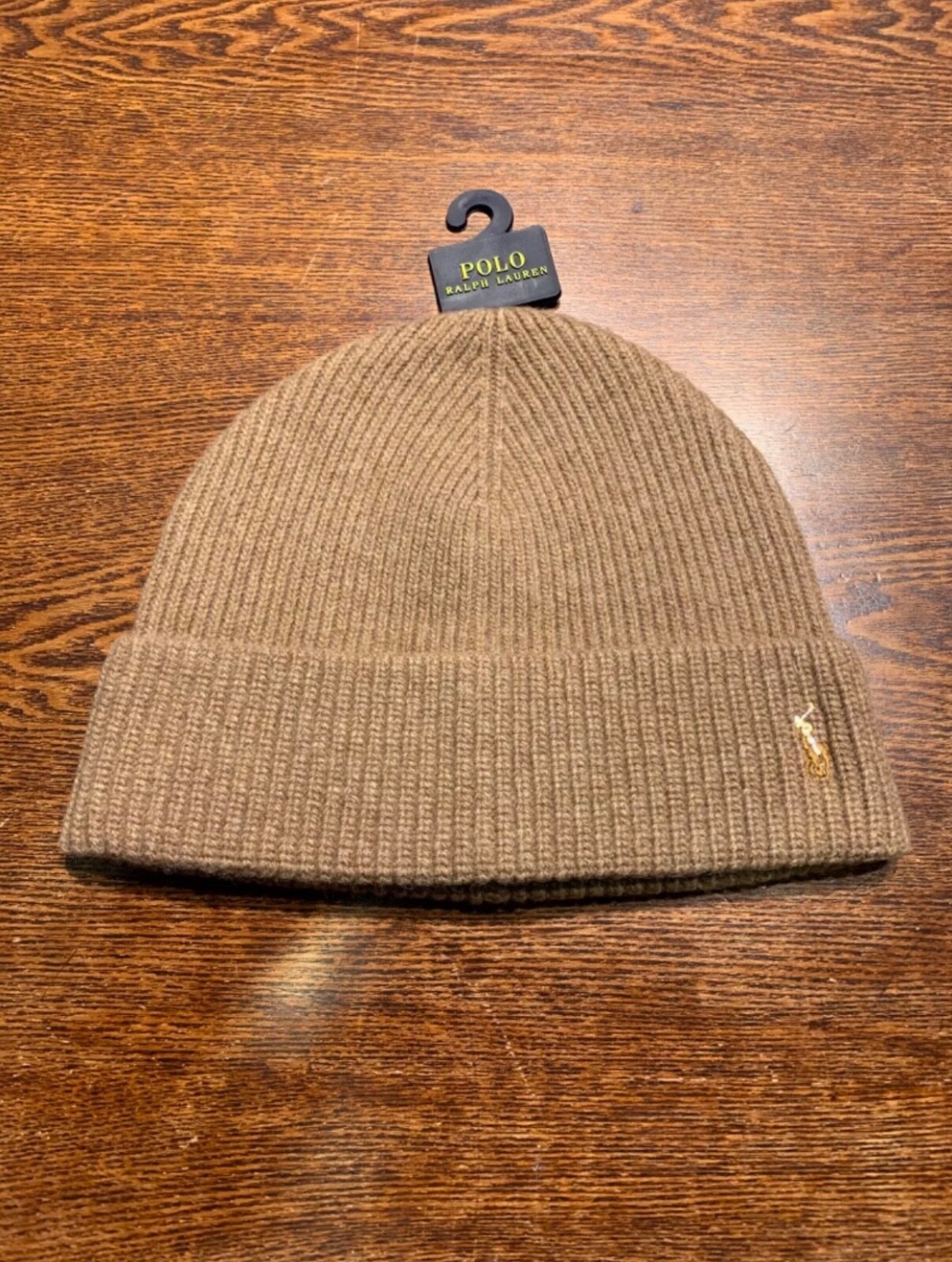 Ralph Lauren Uomo Cuffia con Pony colore Beige cappello con risvolto