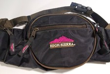 High Sierra Fanny Pack Vintage Original Tough Black Retro Cool Hiking Camp