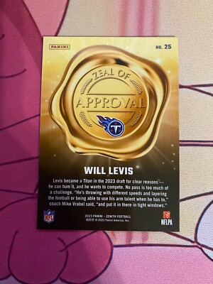 WILL LEVIS 2023 PANINI ZENITH #25 ZEAL OF APPROVAL RED