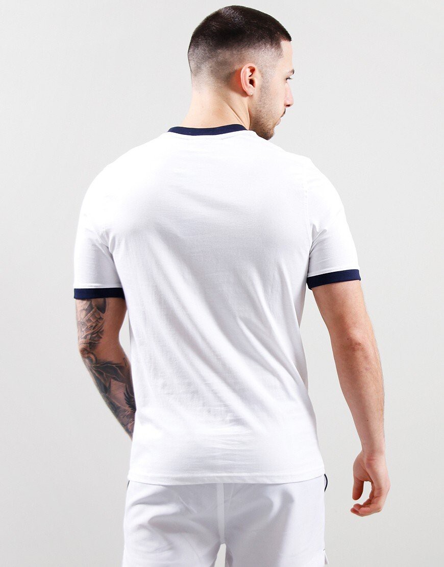 T shirt Marconi Essentials Fila New Uomo collo Crew maniche corte bianco blu navy