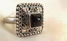 Onyx Square Sterling Silver 925 OUTSTANDING Oval Size 7 Wonderful Condition 