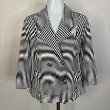 Cabi Jacket Small Nautical Stripe Navy Blue Gold Buttons Double Breasted Blazer