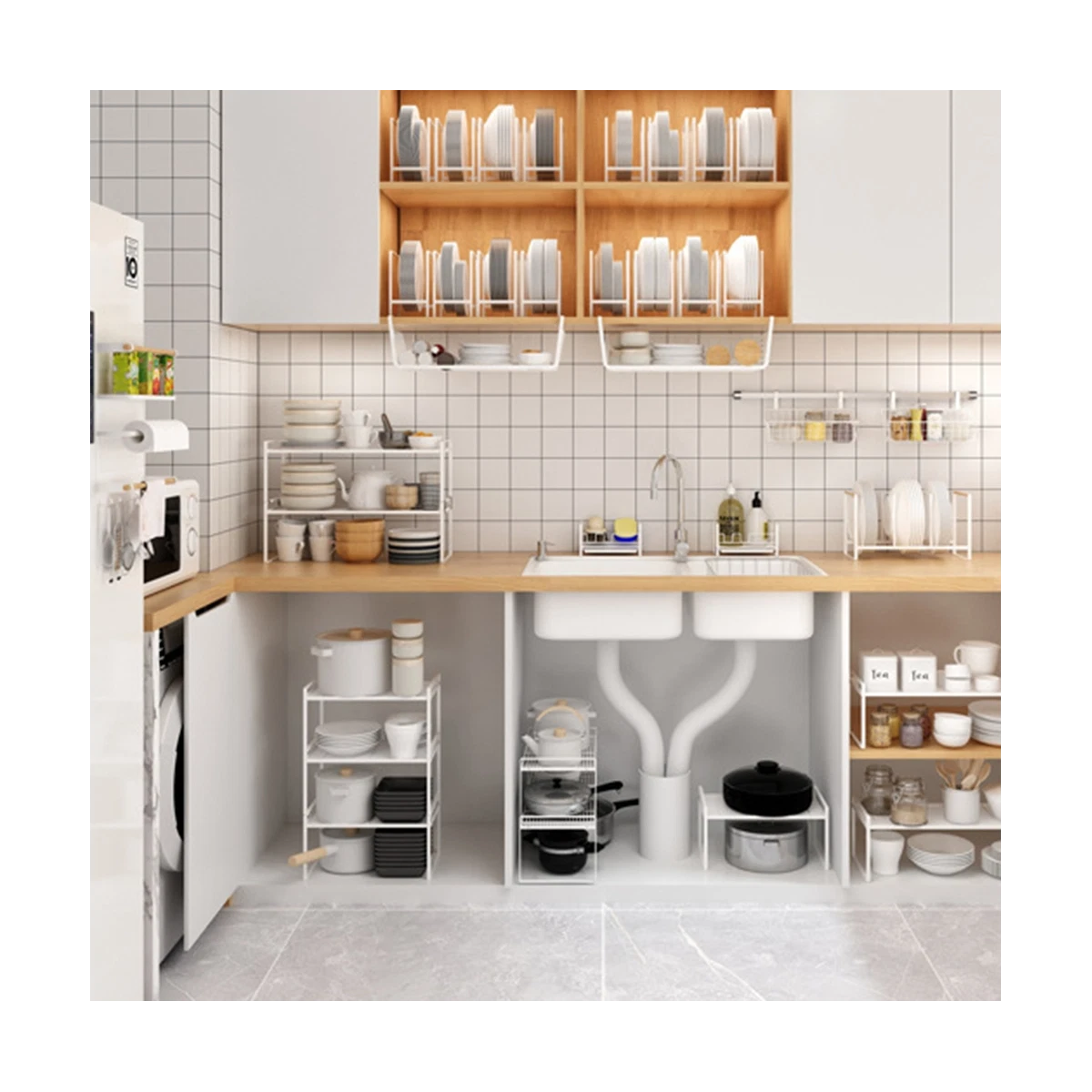 Kitchen Shelves Cabinet Organization Storage Shelf Black Q3J2 eBay