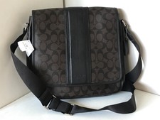 COACH HERITAGE SIGNATURE MAP CROSSBODY SLING MESSENGER BAG $328 MAHOGANY BROWN