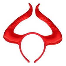 Devil Horns Headband Cosplay: Women Black Witch Demon Horns Halloween Red