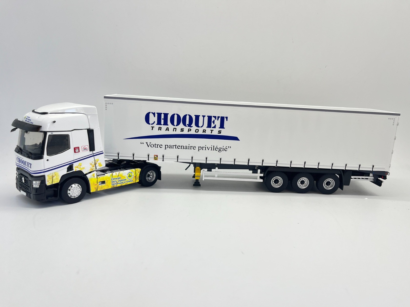 ELIGOR RENAULT T480 4x2 2021 miniature 1/43 décor colza avec remorque 3 essieux