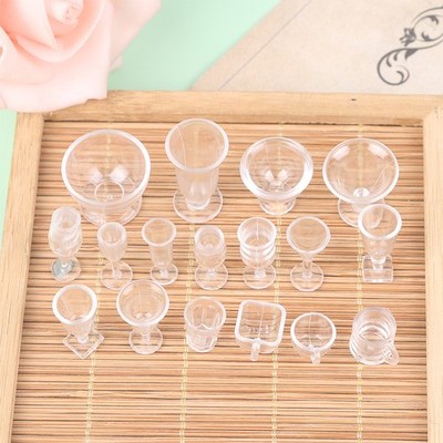 17pcs/lot plate cup dish bowl tableware set Dollhouse Miniature Toy Doll Food