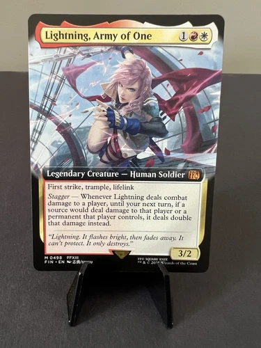 NM Extended Art Lightning, Army of One, MTG, Final Fantasy, Magic, 498