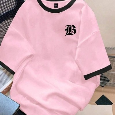 Manfinity Tshirt Unisex Rosa Mit Schwarzer Kontrastbindung Und...