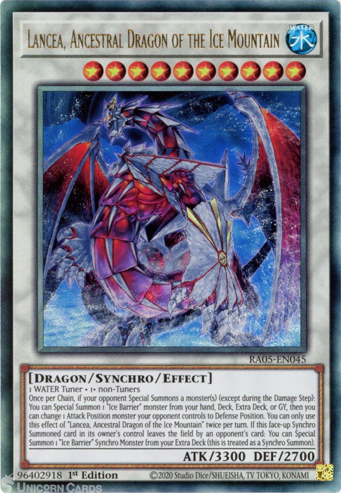 RA05-EN045 Lancea, Ancestral Dragon of the Ice Mountain : Ultimate Rare 1st Edit