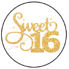 SWEET 16 ENVELOPE SEALS LABELS STICKERS PARTY FAVORS