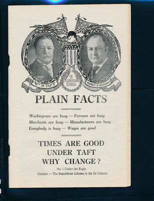 1912 Taft - Sherman Pres VP  jugate mini poster + Hedges Gov Star Magazine NY