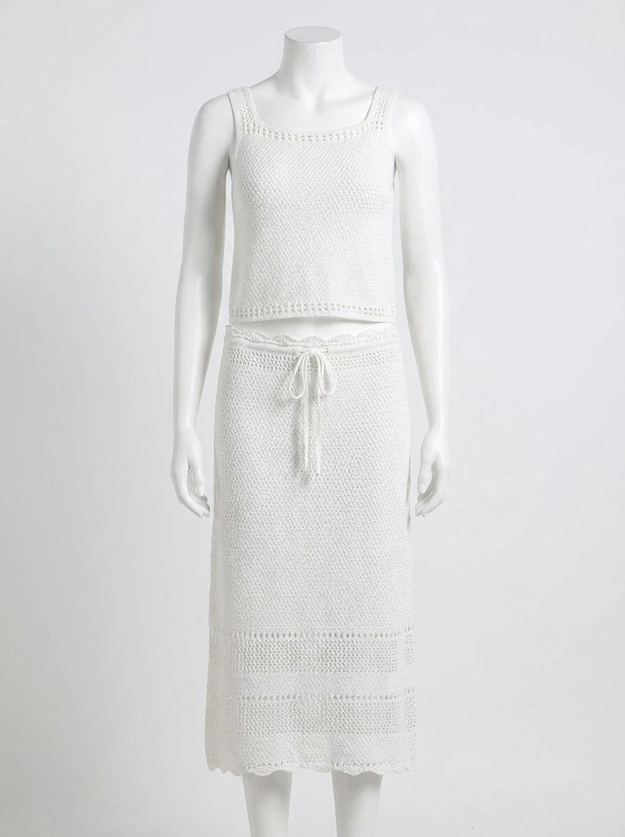 Bella Dahl Crochet Midi Skirt Size M