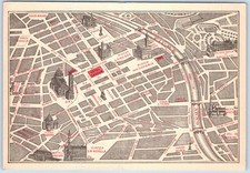 Florence Tuscany Italy Postcard Map of Italy Grand Hotel Cavour c1920 s Fold Out
