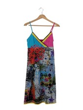 NESLAY Trägerkleid Damen Kleid Gr. DE 36 pink-blau-weiß Casual-Look