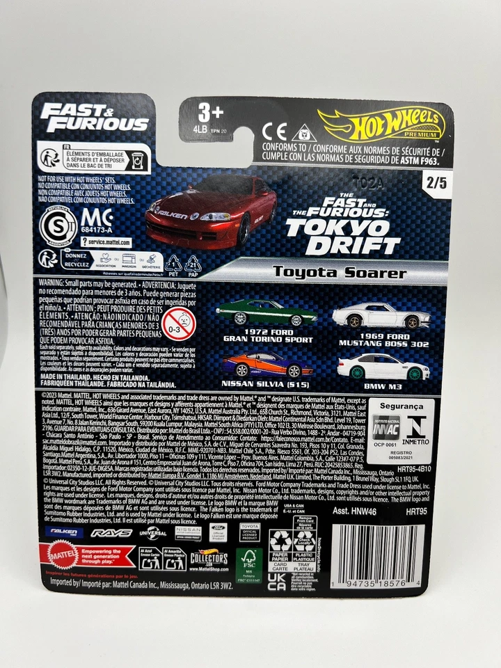 Toyota Soarer Red Falken 2/5 Real Riders Metal Hot Wheels Premium Fast & Furious Foto 2 de 2