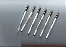 Lot of 6 Scripto 1960's White Round Twist Mechanical Pencils-New Old Stock-Work