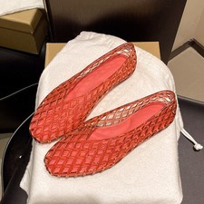 Womens Cage Jelly Flat Shoes Summer Slip On Brown Cut Out Casual Beach Daily UK