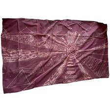 OOAK Handmade Batik Sunrise Mountains Trippy Hippie Summer Beach Long Sarong New