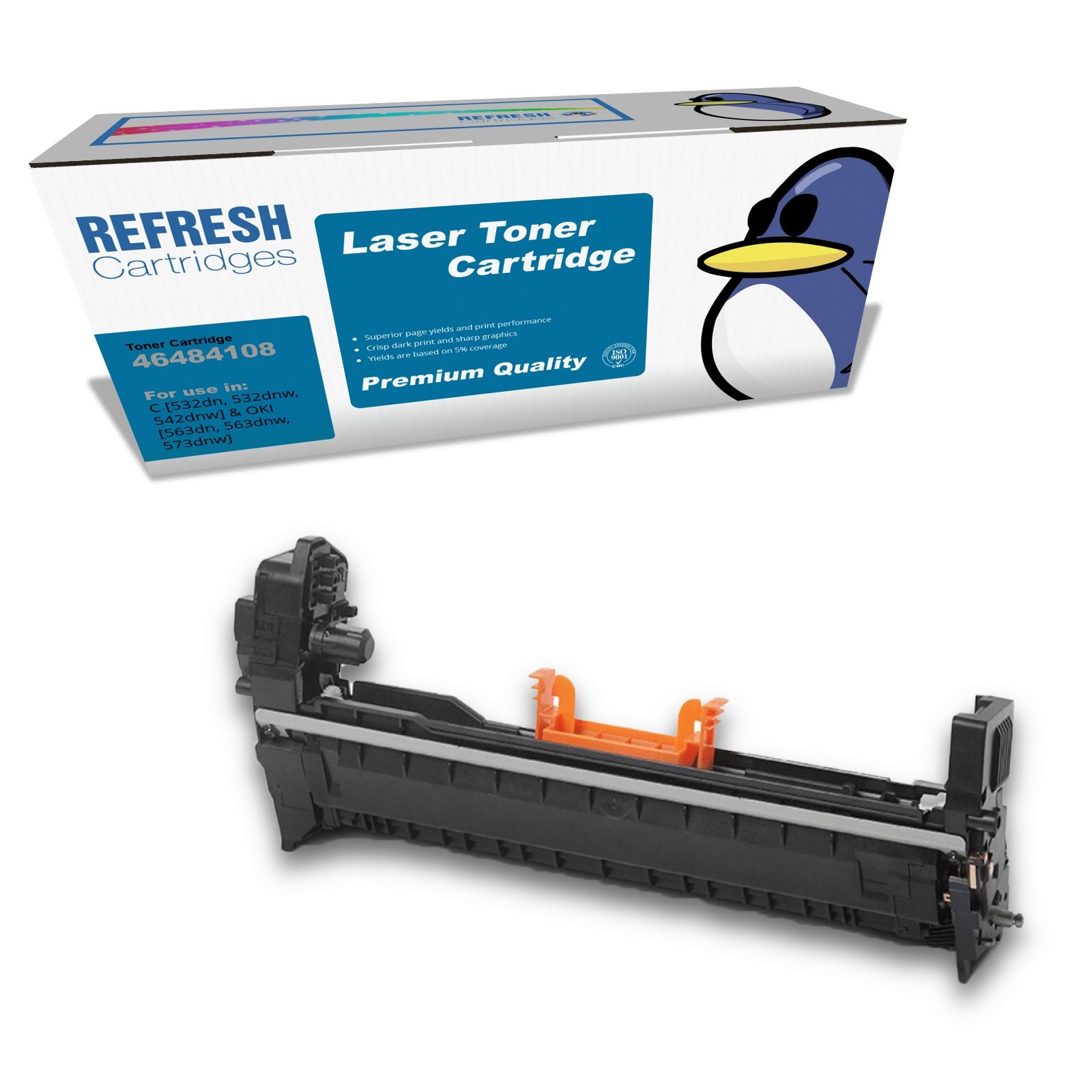 Refresh Cartridges Black Drum 46484108 Compatible With OKI Printers