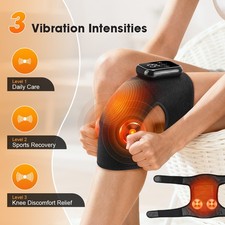 Knee Massager with Heat  Vibration, Electric Heating Knee Brace Pad Pain Relief
