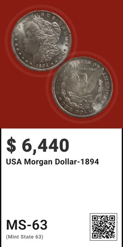 1894-O Morgan Silver Dollar $ MS64 PCGS Secure 949928-28