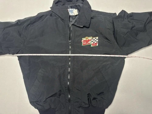 Vintage MBA Miller Racing Team Zip Jacket Black MADE IN USA SZ L EUC image 7