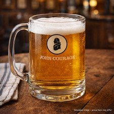 John Courage Half Pint Glass Pub Ale Vintage Collectable Handled Smith Glassware