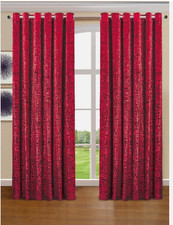 Luxury Plush Velvet Curtains Fully Lined Eyelet Ring Top Pair With Tiebacks UK