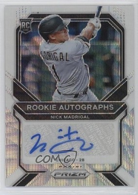 2021 Panini Prizm Rookie White Wave 34/50 Nick Madrigal #RA-NM Auto RC 2s2