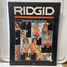 Collectible Ridgid Tools 1979 - 1980 Pin-up Swimsuit Calendar Made In The USA