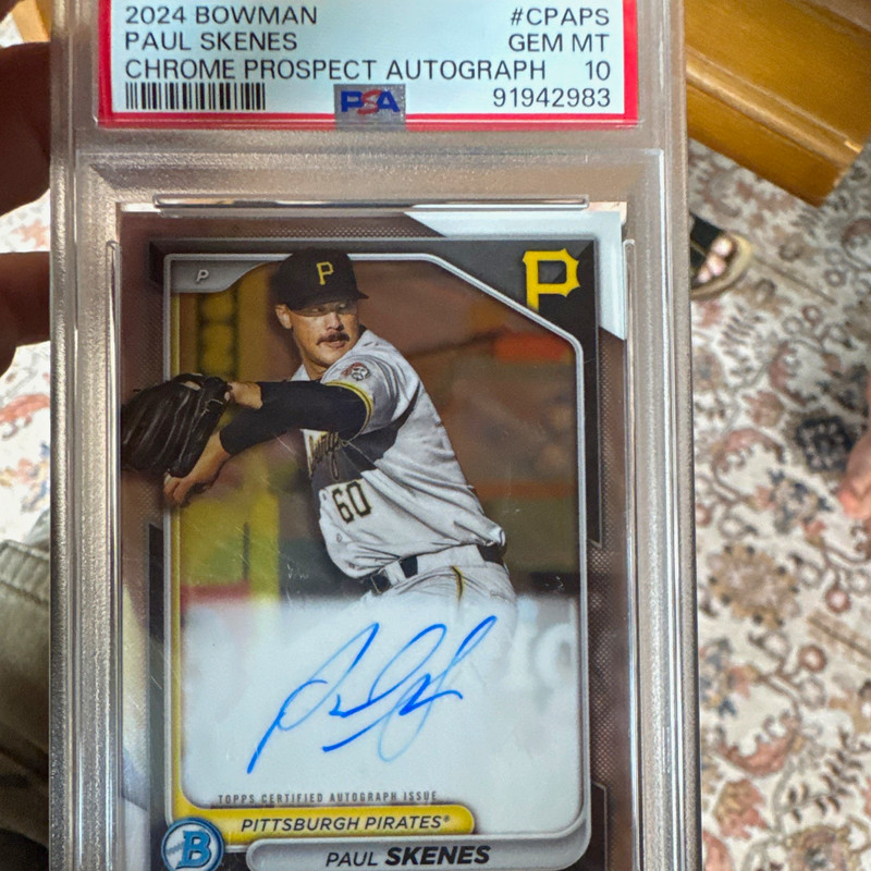 2024 Bowman Chrome Prospect Autographs RC Auto Paul Skenes #CPA-PS PSA 10