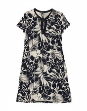 CHAPS Womens T-Shirt Dress UK 12 Medium Navy Blue Floral Cotton CI08