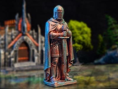 Tabletop Terrain Bronze Knight | Handbemalt Resin Mini Full Print D&D Warhammer