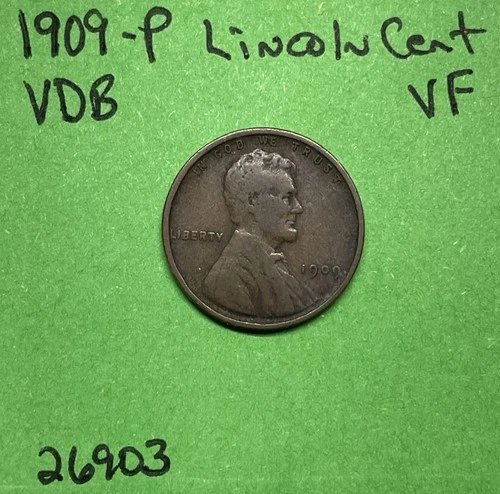 1909-P VDB Lincoln Wheat Cent 1c Vf Very Fine